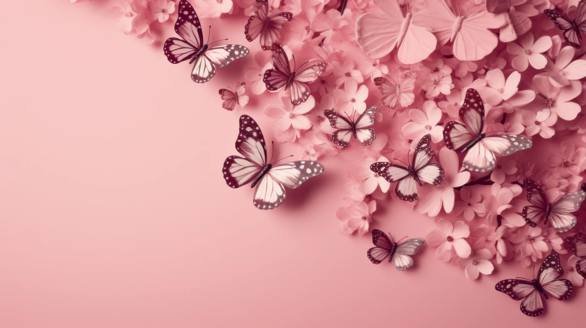 Wallpaper rosado con mariposas para dar fondo a las imagenes de proyectos